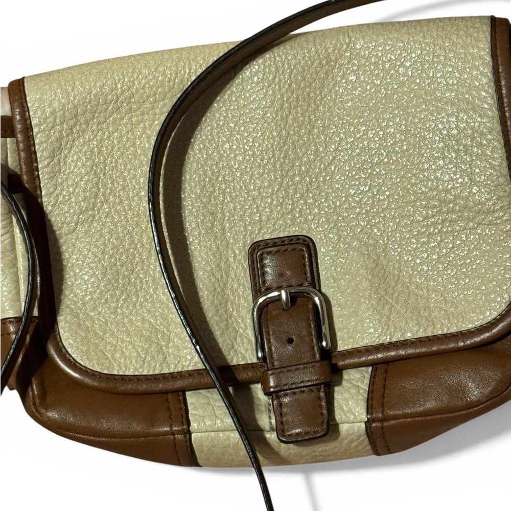 Coach Hadley Leather D1494-F31664 Crossbody Handbag Colorblock Ivory & Brown - Picture 5 of 10